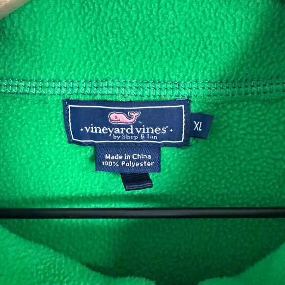 Vineyard Vines Vest Mens XL Green Fleece Logo Preppy Full Zip Pockets - Picture 4 of 11